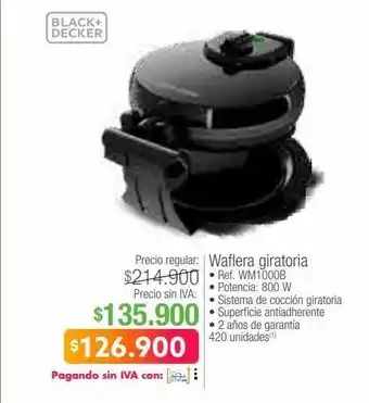 Jumbo Waflera giratoria black & decker oferta