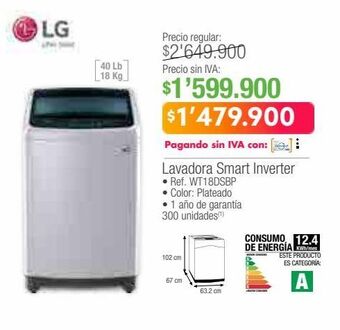 Jumbo Lavadora smart inverter lg oferta
