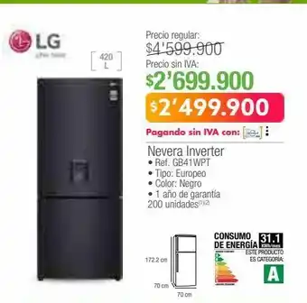 Jumbo Nevera inverter lg oferta