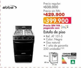 Metro Estufa de piso abba oferta