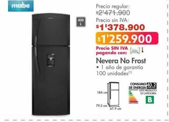 Metro Nevera no frost mabe oferta