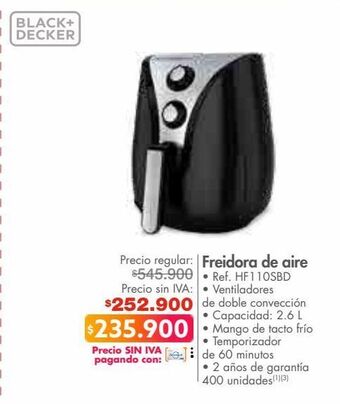 Metro Freidora de aire black & decker oferta