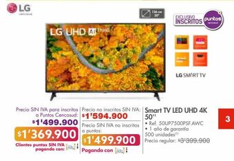 Metro Smart tv led uhd 4k 50'' lg oferta