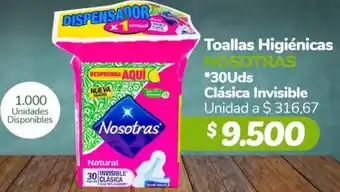 Toallas Higiénicas Nosotras 30Uds