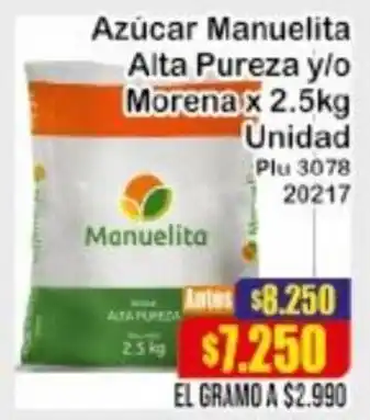 La Gran Colombia Azúcar Manuelita Alta Pureza o Morena 2.5kg oferta