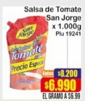 La Gran Colombia Salsa de Tomate San Jorge 1.000g oferta
