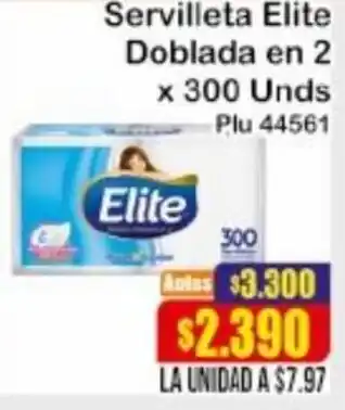 Servilleta Elite Doblada 2 x 300 unid