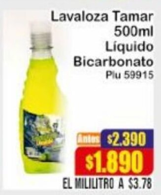 La Gran Colombia Lavaloza Tamar Líquido Bicarbonato 500ml oferta