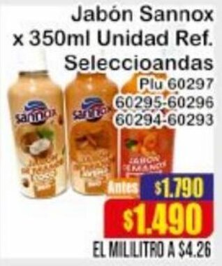 La Gran Colombia Jabón Sannox 350ml oferta