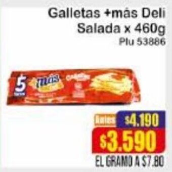 La Gran Colombia Galletas +más Deli Salada 460g oferta