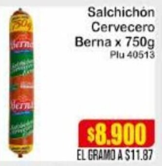 La Gran Colombia Salchichón Cervecero Berna 750g oferta