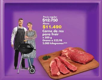 Metro Carne de res para freír x 500 g oferta