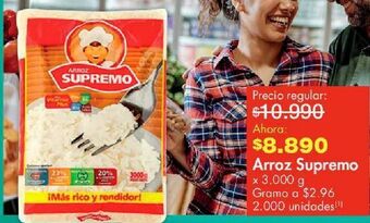Metro Arroz supremo x 3.000 g oferta