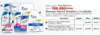Metro Shampoo head & shoulders x 2 unidades oferta