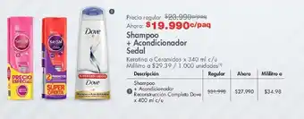 Metro Shampoo + acondicionador sedal oferta