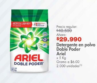 Metro Detergente en polvo doble poder ariel x 5 kg oferta