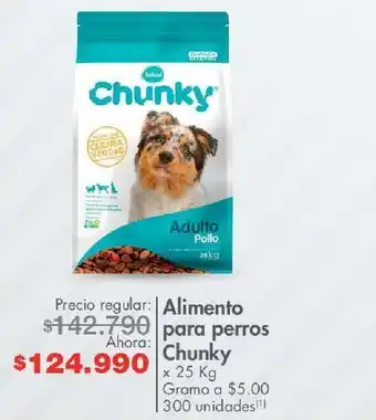 Metro Alimento para perros chunky x 25 kg oferta