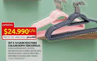 Ara Set x 10 ganchos para colgar ropa terciopelo oferta