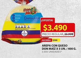 Ara Arepa con queso don maíz 5un 400g oferta