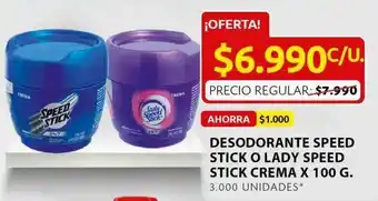Ara Desodorante speed stick o lady speed stick crema 100g oferta