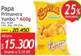 Belalcazar Papa Primavera Yumbo 600g oferta