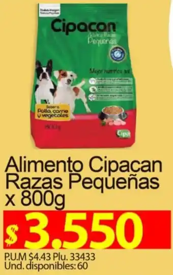 Caribe Supermercados Alimento Cipacan Razas Pequeñas x 800g oferta