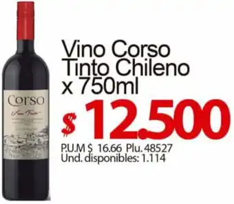 Caribe Supermercados Vino Corso Tinto Chileno x 750ml oferta