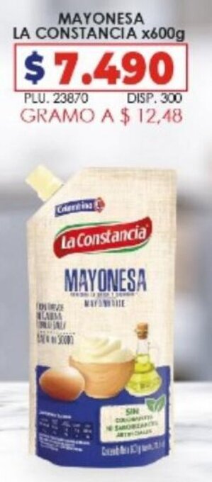 Surtifamiliar Mayonesa La Constancia x 600g oferta