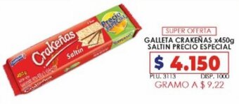 Surtifamiliar Galleta Crakeñas x 450g Saltin Precio Especial oferta