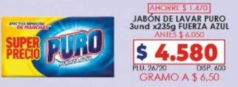 Surtifamiliar Jabón de Lavar Puro 3Und x 235g Fuerza Azul oferta