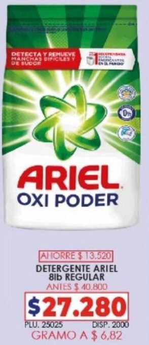 Surtifamiliar Detergente Ariel 8lb Regular oferta