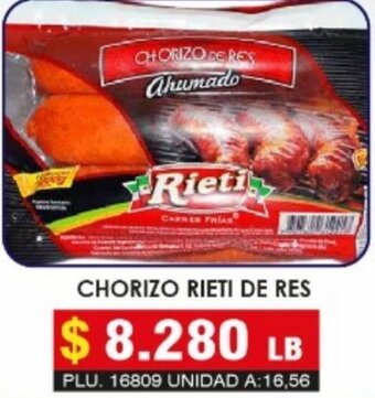Surtifamiliar Chorizo Rieti de Res oferta
