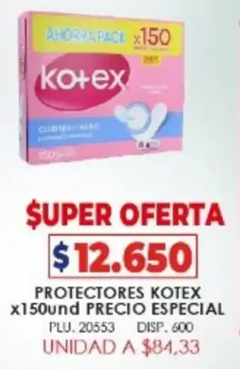 Protectores Kotex x150Und Precio Especial