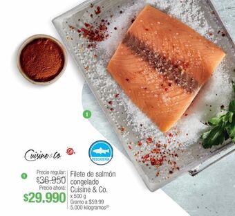 Jumbo Filete de salmón congelado cuisine & co. x 500 g oferta