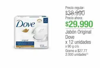 Jumbo Jabón original dove x 12 unidades x 90 g c/u oferta