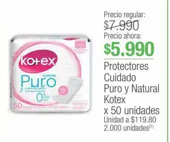 Jumbo Protectores cuidado puro y natural kotex x 50 unidades oferta