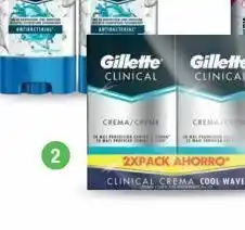 Jumbo Desodorantes en crema clinical cool wave gillette x 2 unidades oferta