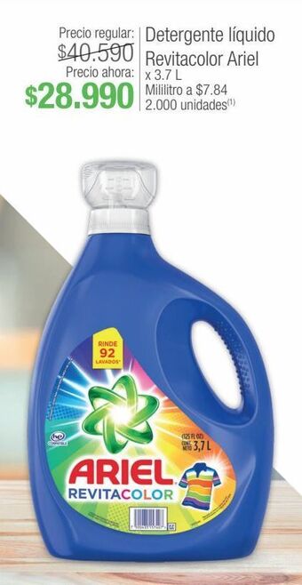 Jumbo Detergente líquido revitacolor ariel x 3.7 l oferta