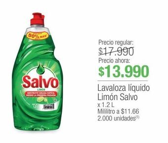 Jumbo Lavaloza líquido limón salvo x 1.2 l oferta