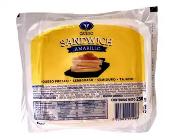 Justo & Bueno Queso sandwich amarillo 250 gr oferta