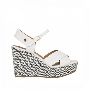 Bon-Bonite Espadrilas en cuero color blanco puro oferta