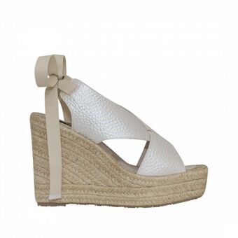 Bon-Bonite Espadrilas en cuero color blanco metalizado oferta