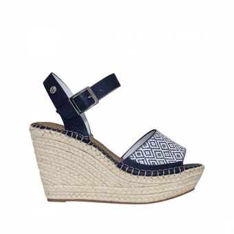 Bon-Bonite Espadrilas color azul profundo en cuero oferta