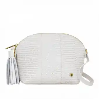 Bon-Bonite Manos libres color blanco ostra en cuero grabado oferta
