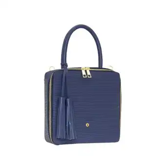Bon-Bonite Bolso color azul cerámica en cuero grabado oferta