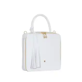 Bon-Bonite Cartera en cuero grabado color blanco oferta