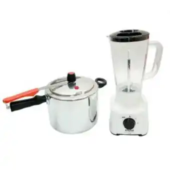 Combo imusa1556000 olla a presiu00f3n securyplus 7lts + licuadora powermixplus2v 550w