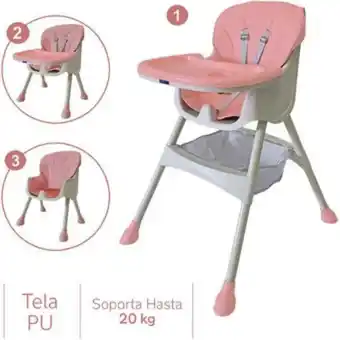 Linio Silla comedor bebe 3en1 happy baby rosa york. oferta