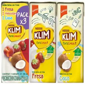 MegaTiendas Bebida láctea klim surtido 3 unds x 180 ml c/u oferta