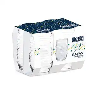 MegaTiendas Set de vasos rayas bebidas dkasa x 4 unds oferta